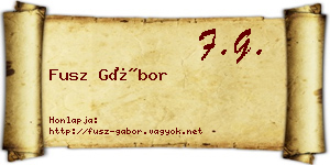 Fusz Gábor névjegykártya